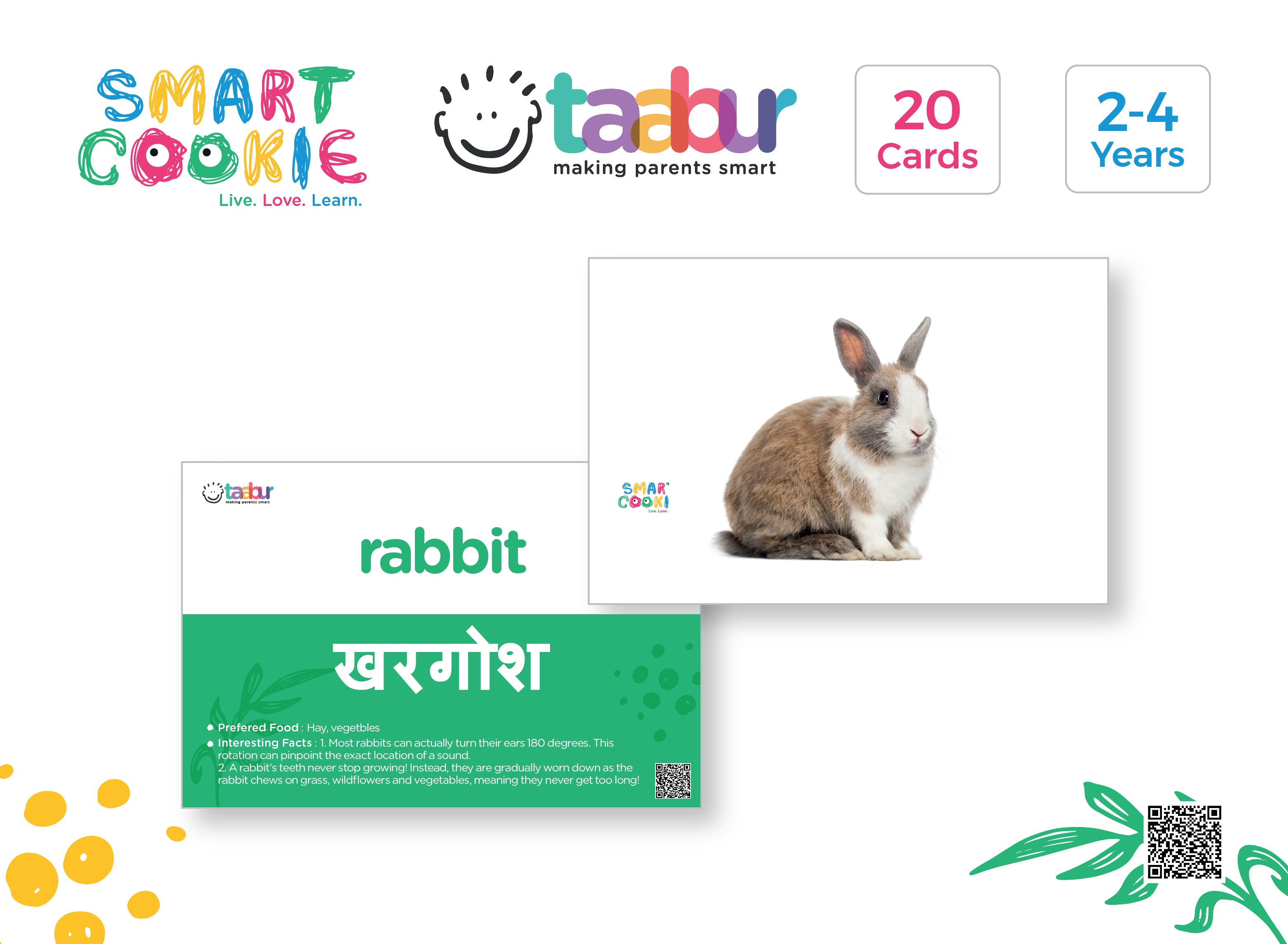 Animals, Fruits, Vegetables - 6 Sets of Interactive Flashcards - for Kids Aged 2 to 4 Years Old