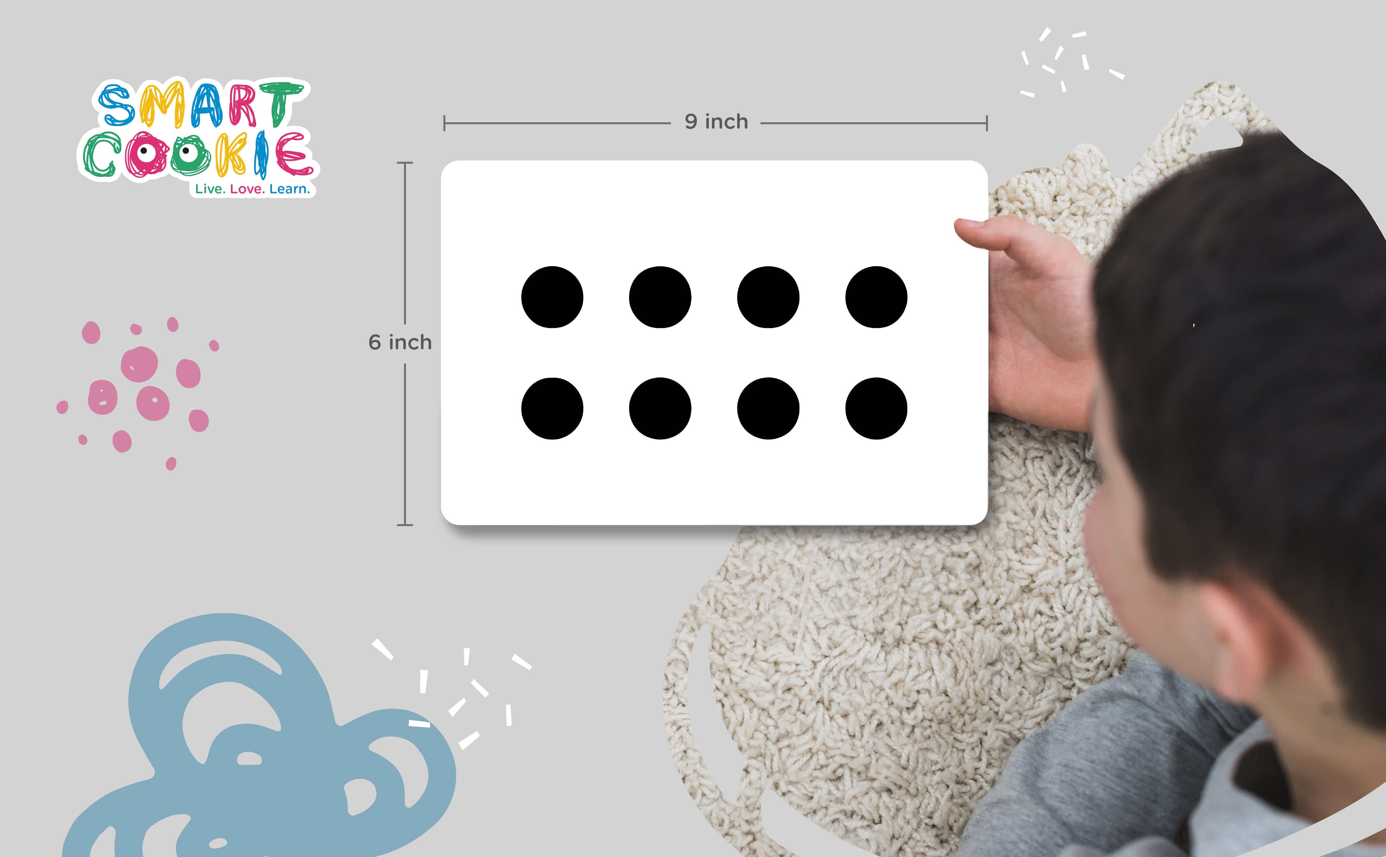 Number Dots - Infant Stimulation Flashcards (Black & White) (20 Cards) - for Kids Aged 0 to 2 Years Old