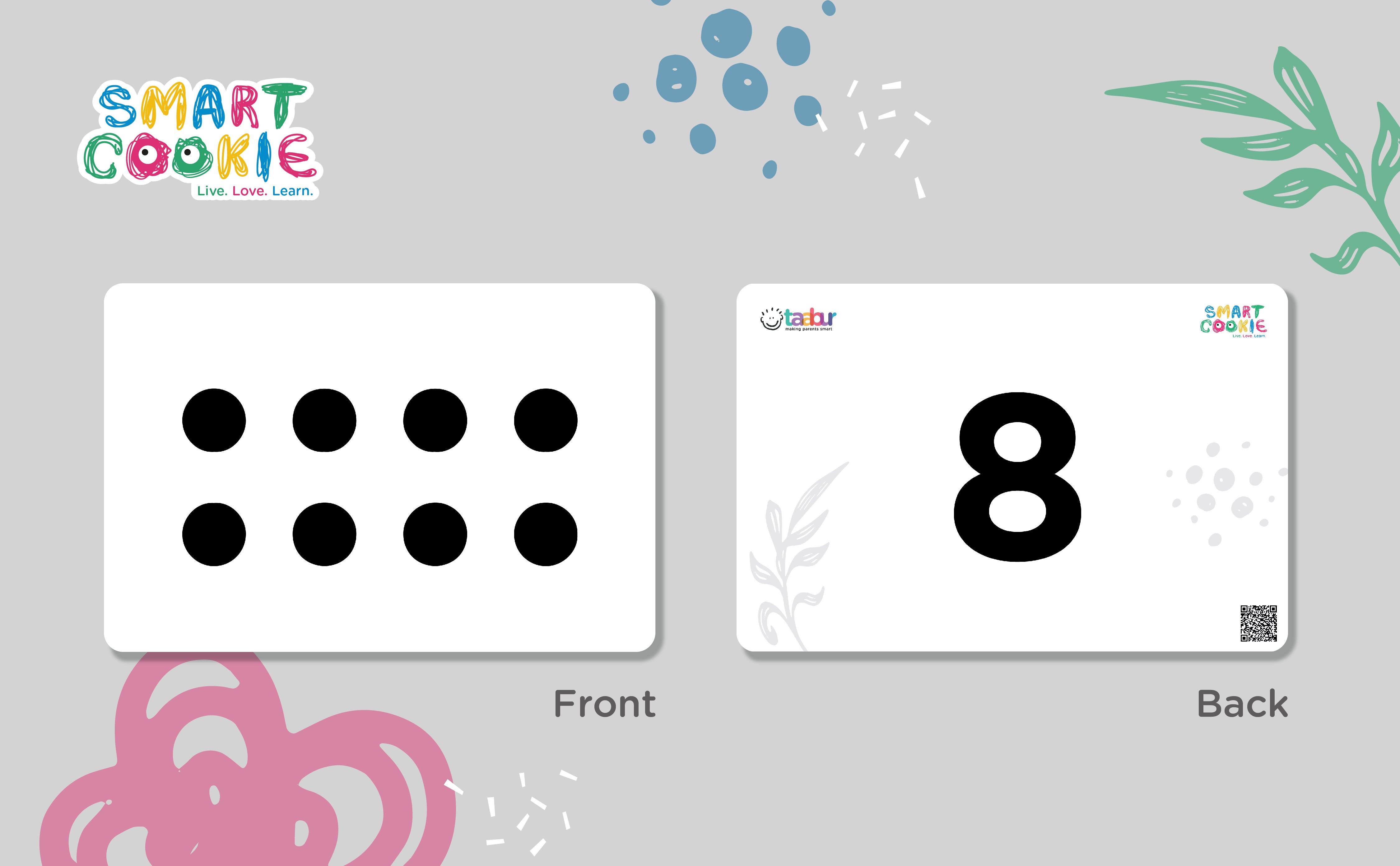 Number Dots - Infant Stimulation Flashcards (Black & White) (20 Cards) - for Kids Aged 0 to 2 Years Old