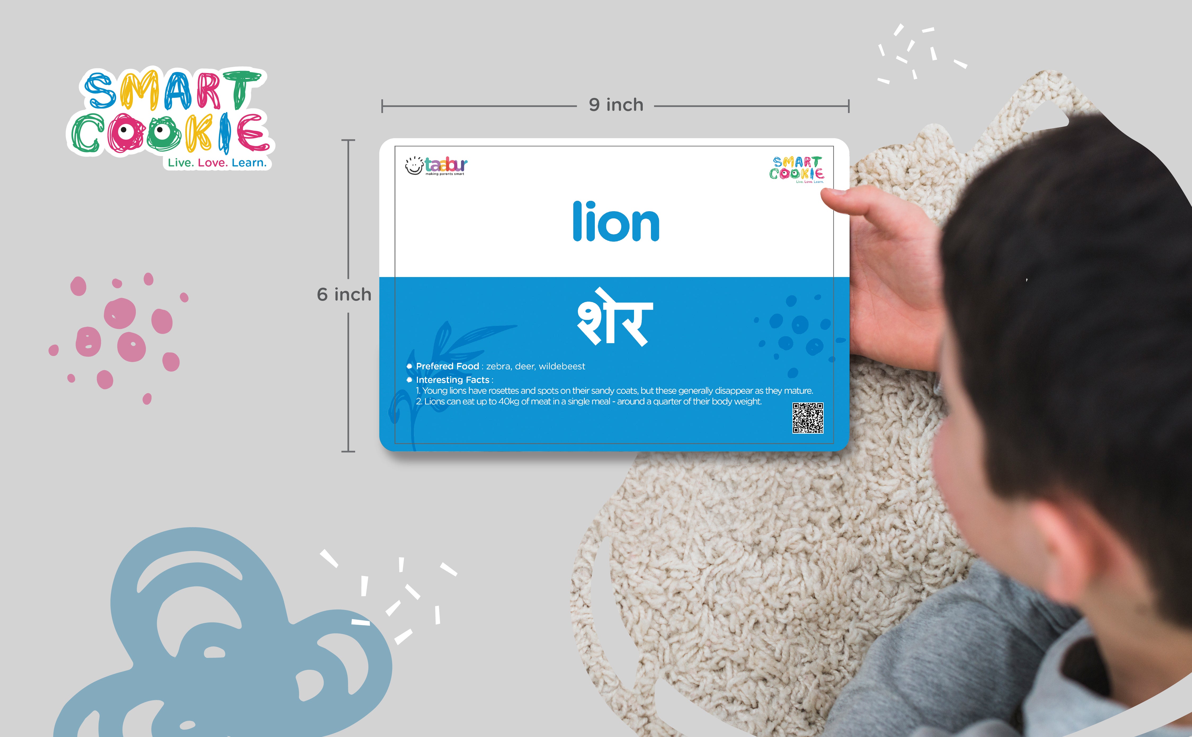 Carnivores - Interactive Flashcards for Children (20 Cards) - for Kids Aged 2 to 4 Years Old
