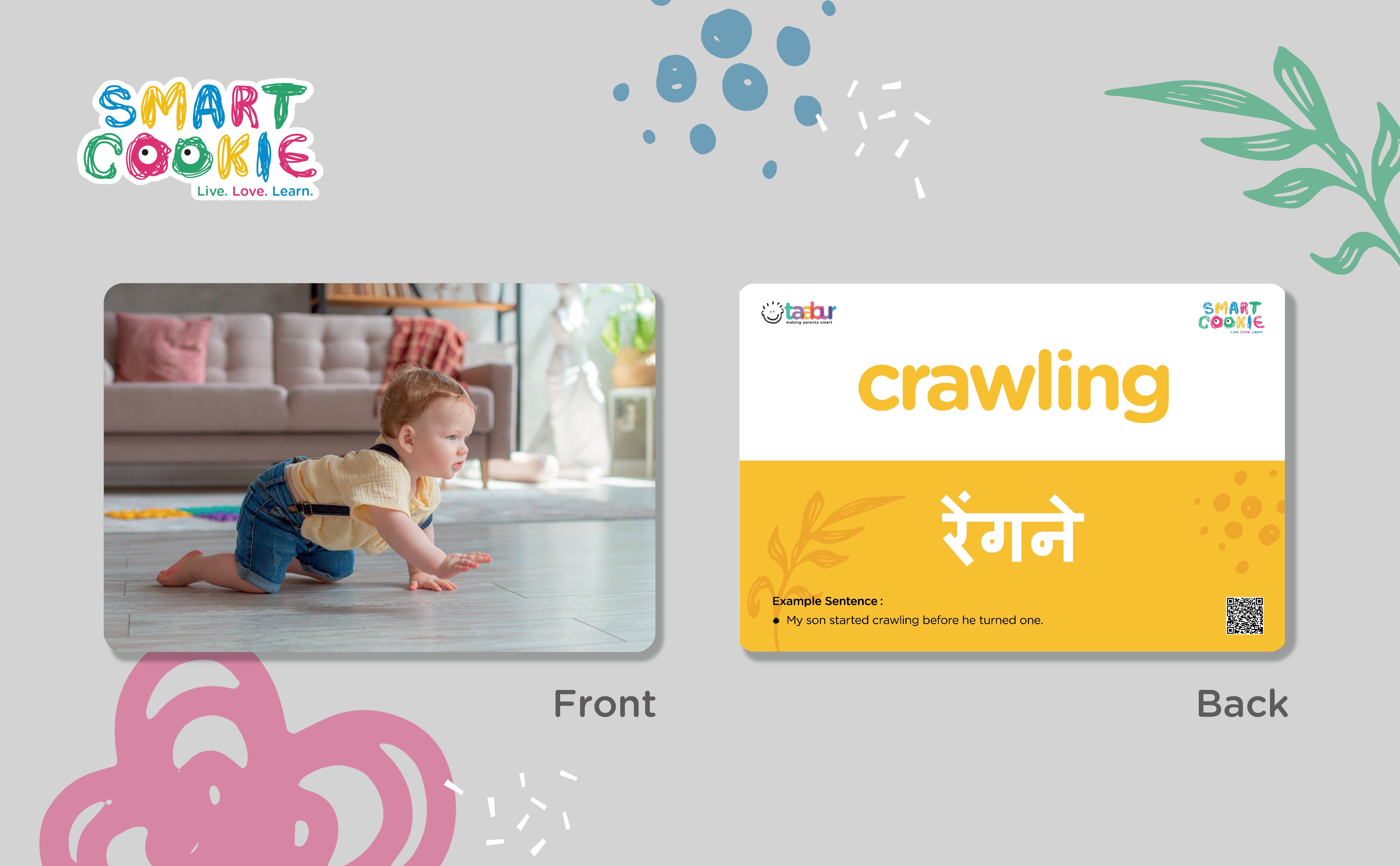 Action Words - Interactive Flash Cards for Children (36 Cards) - for Kids Aged 2 to 4 Years Old