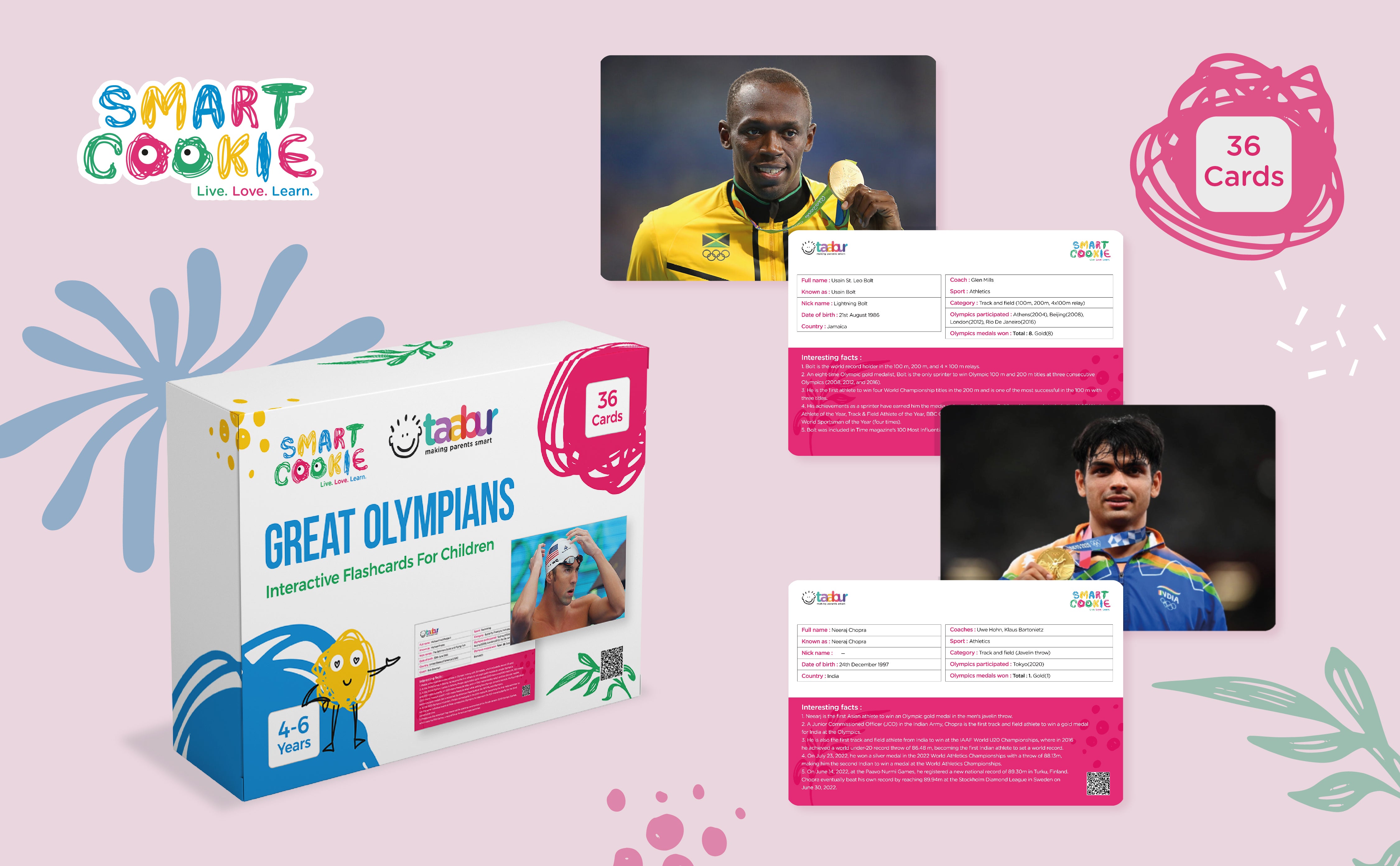 Great Olympians - Interactive Flash Cards for Children (36 Cards) - for Kids Aged 4 to 6 Years Old