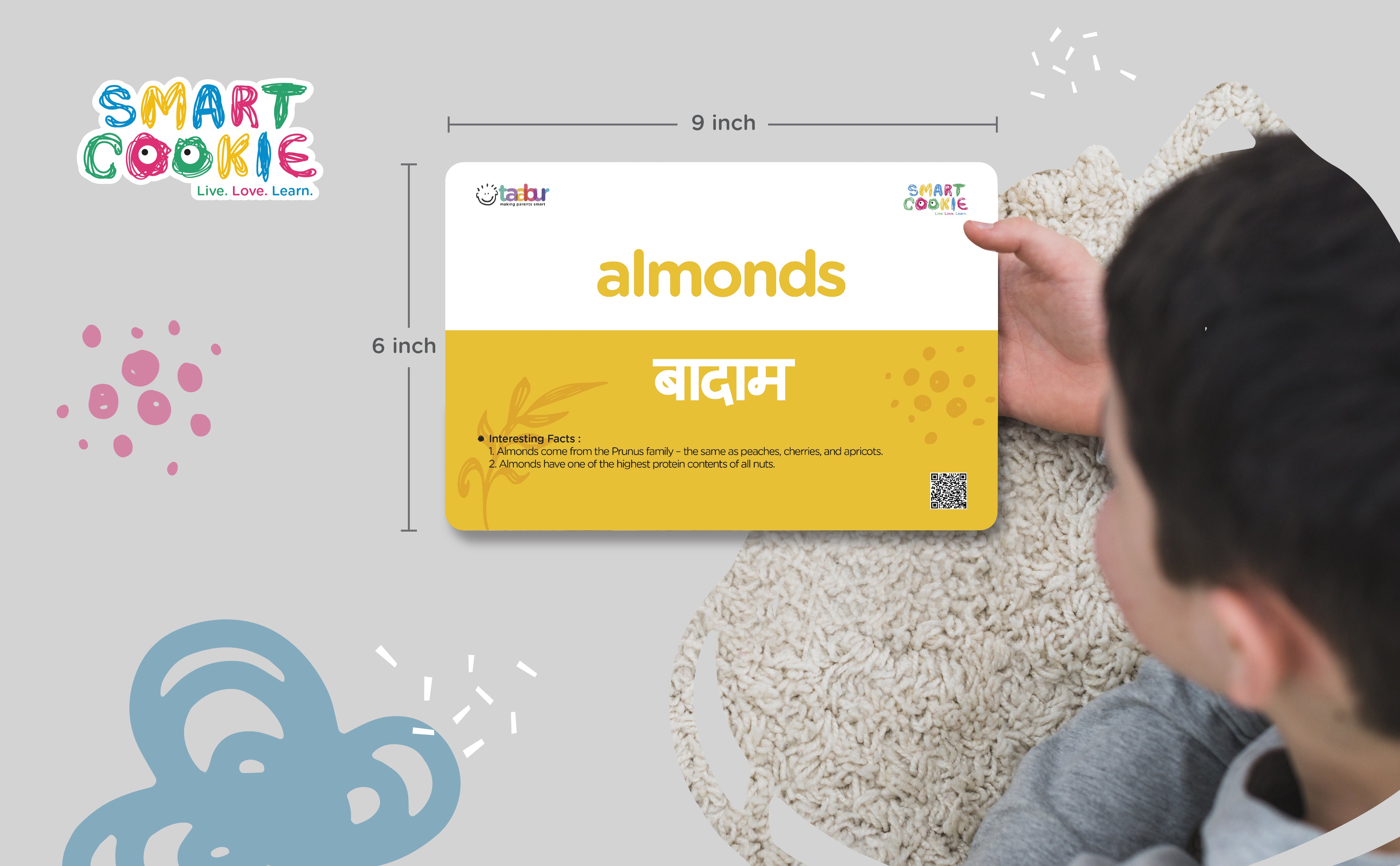 Nuts - Interactive Flash Cards for Children (20 Cards) - for Kids Aged 2 to 4 Years Old
