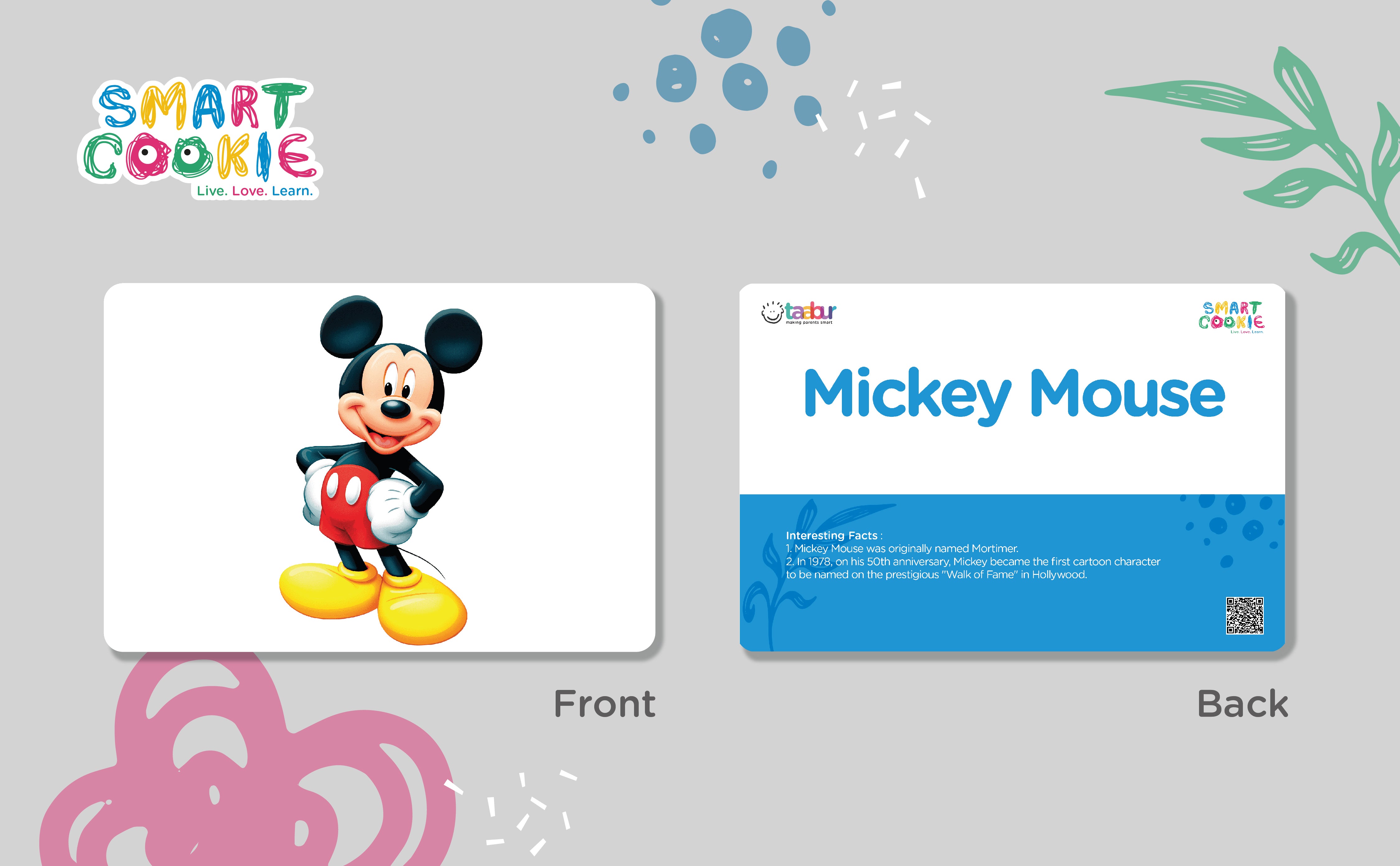 Famous Cartoon Characters - Interactive Flash Cards for Children (20 Cards) - for Kids Aged 2 to 4 Years Old