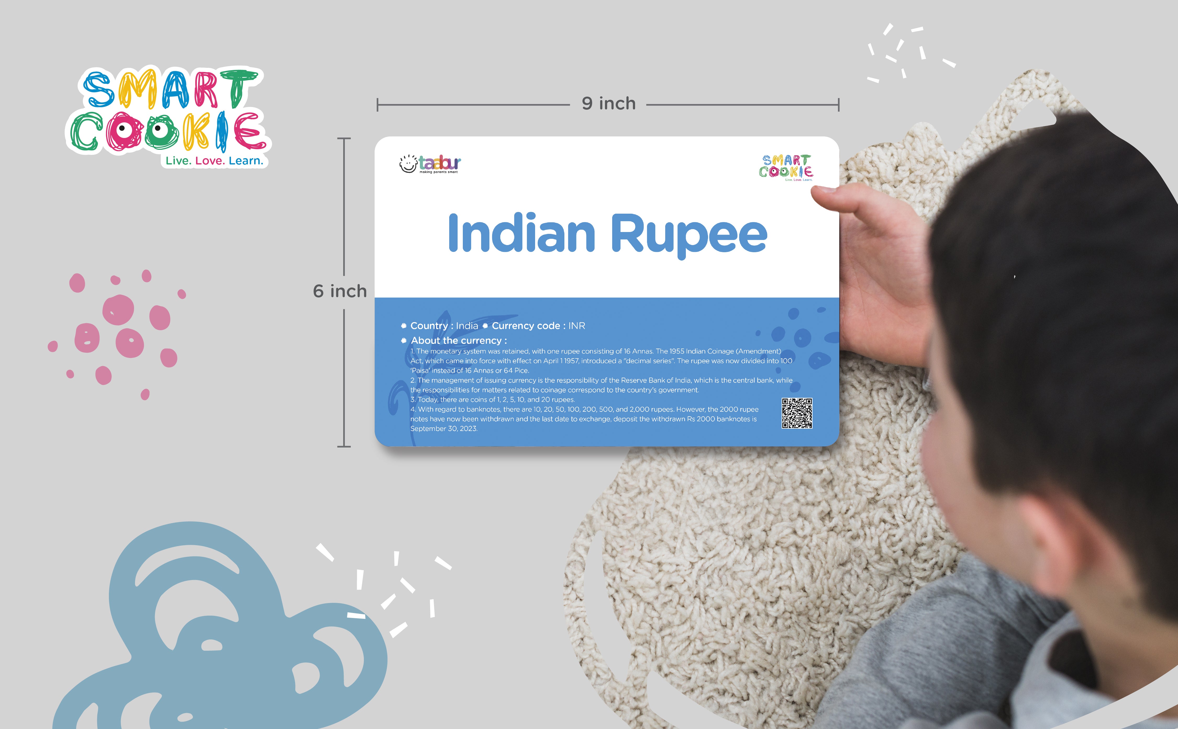 World Currencies (Asia) - Interactive Flash Cards for Children (20 Cards) - for Kids Aged 4 to 6 Years Old