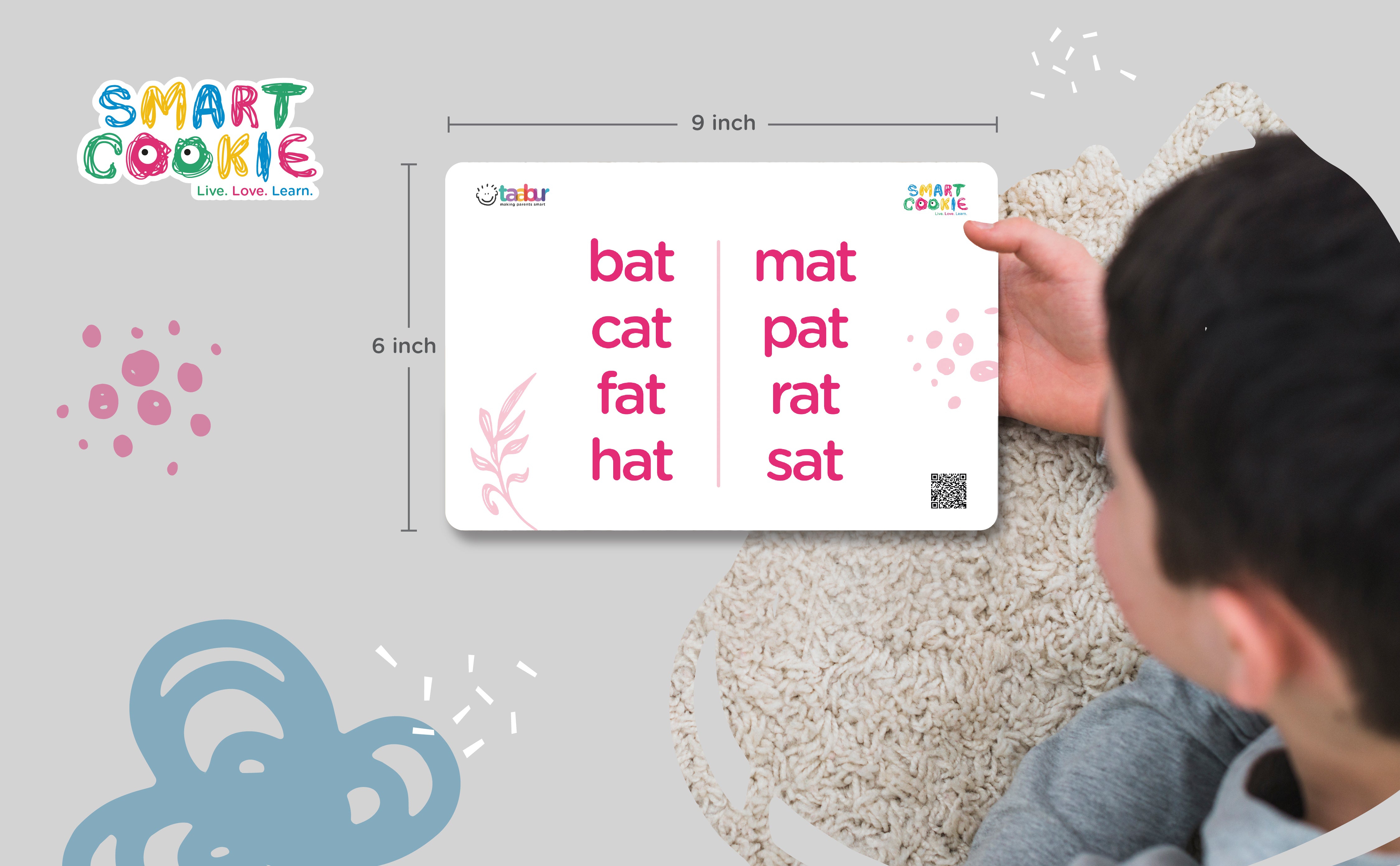 CVC Words - Interactive Flash Cards for Children (30 Cards) - for Kids Aged 4 to 6 Years Old