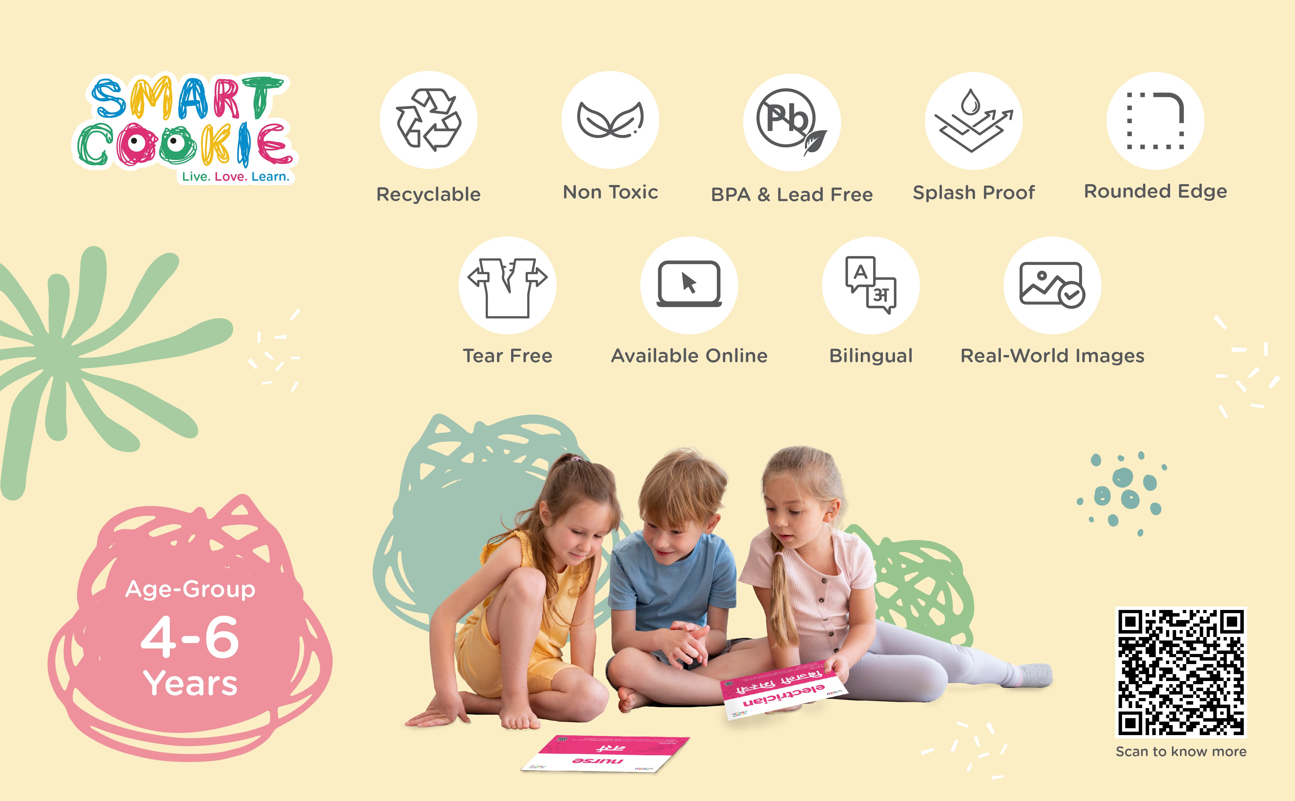 CVC Words - Interactive Flash Cards for Children (30 Cards) - for Kids Aged 4 to 6 Years Old