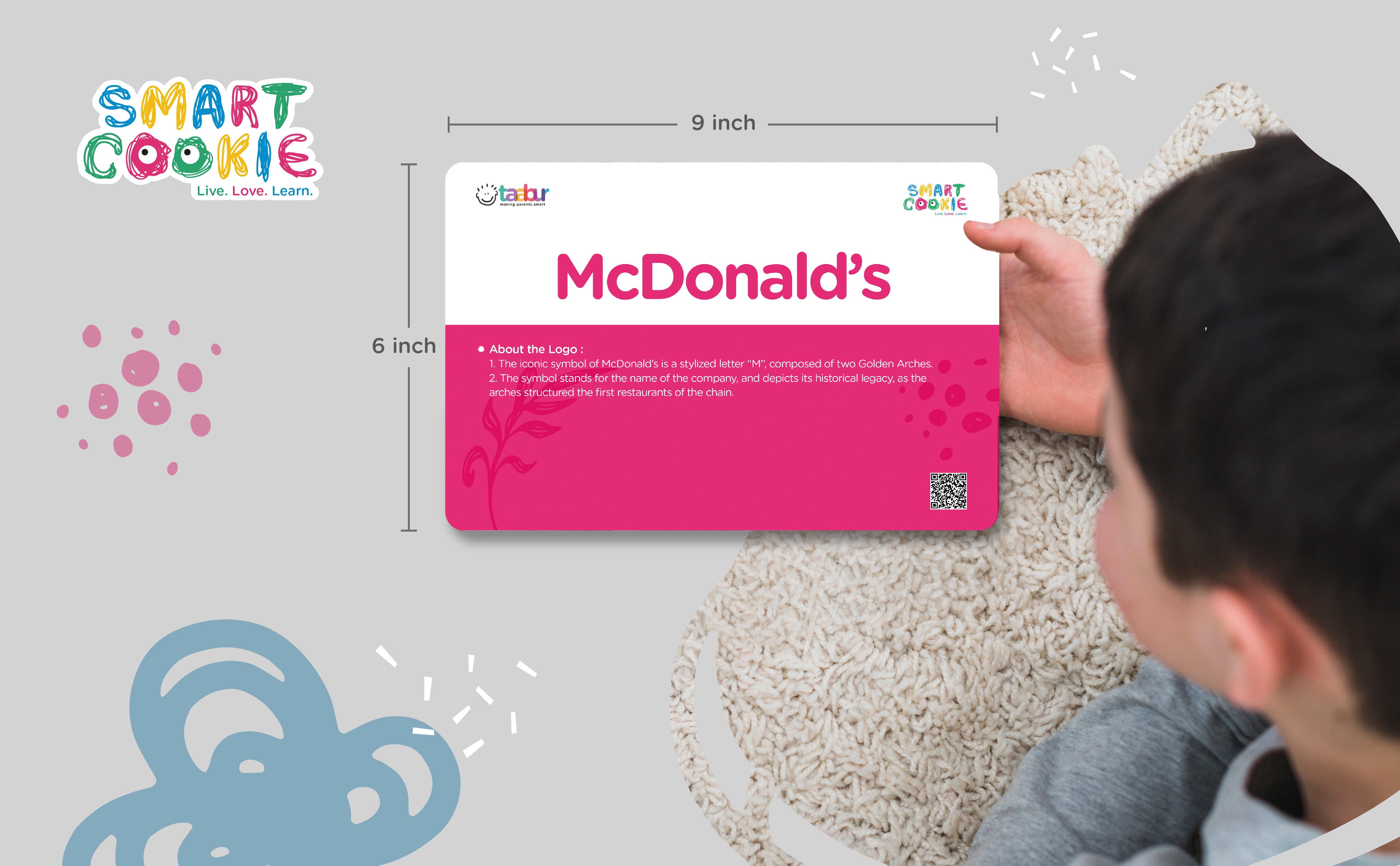 International Brand Logos - Interactive Flash Cards for Children (36 Cards) - for Kids Aged 4 to 6 Years Old