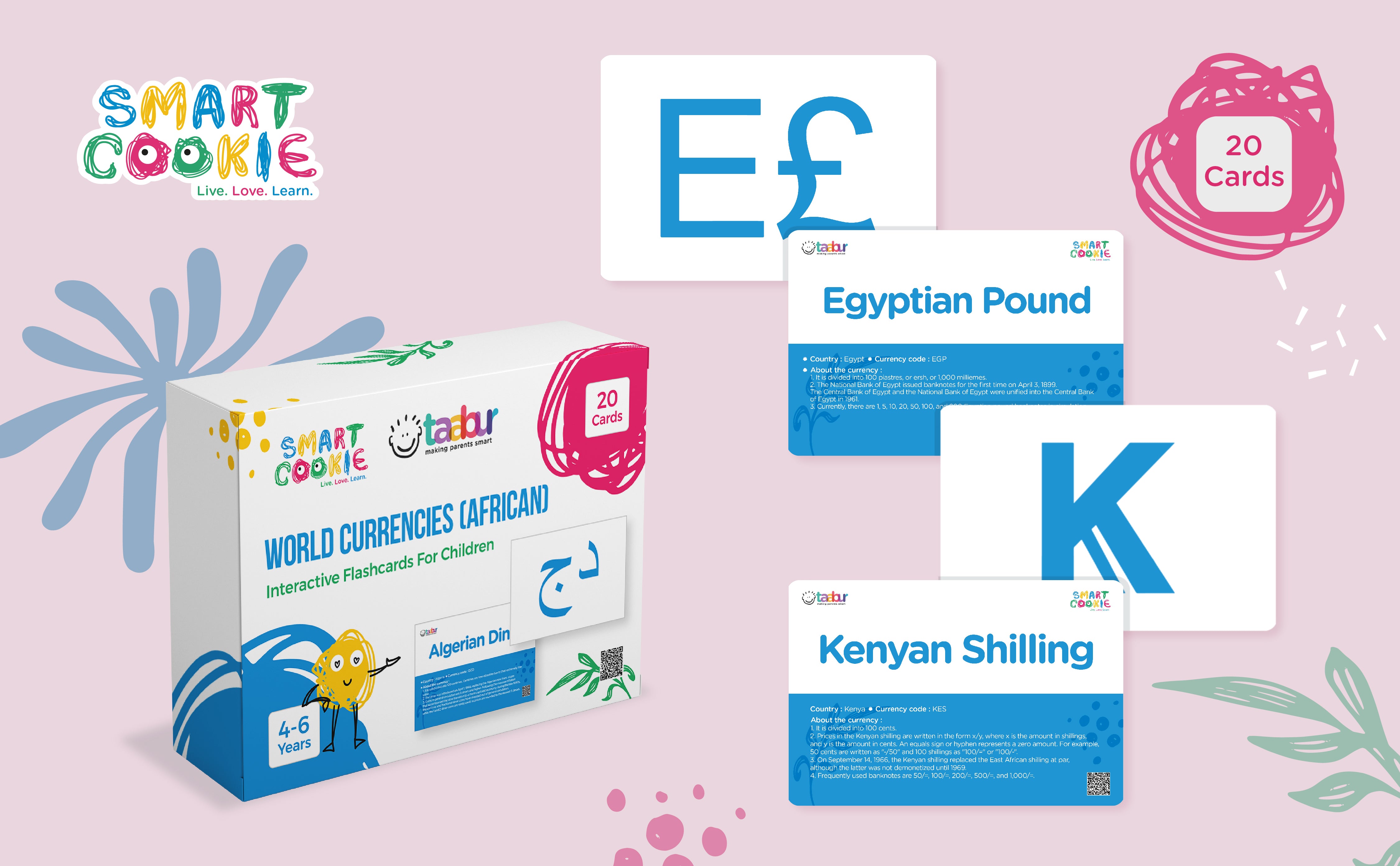 World Currencies (Africa) - Interactive Flash Cards for Children (20 Cards) - for Kids Aged 4 to 6 Years Old