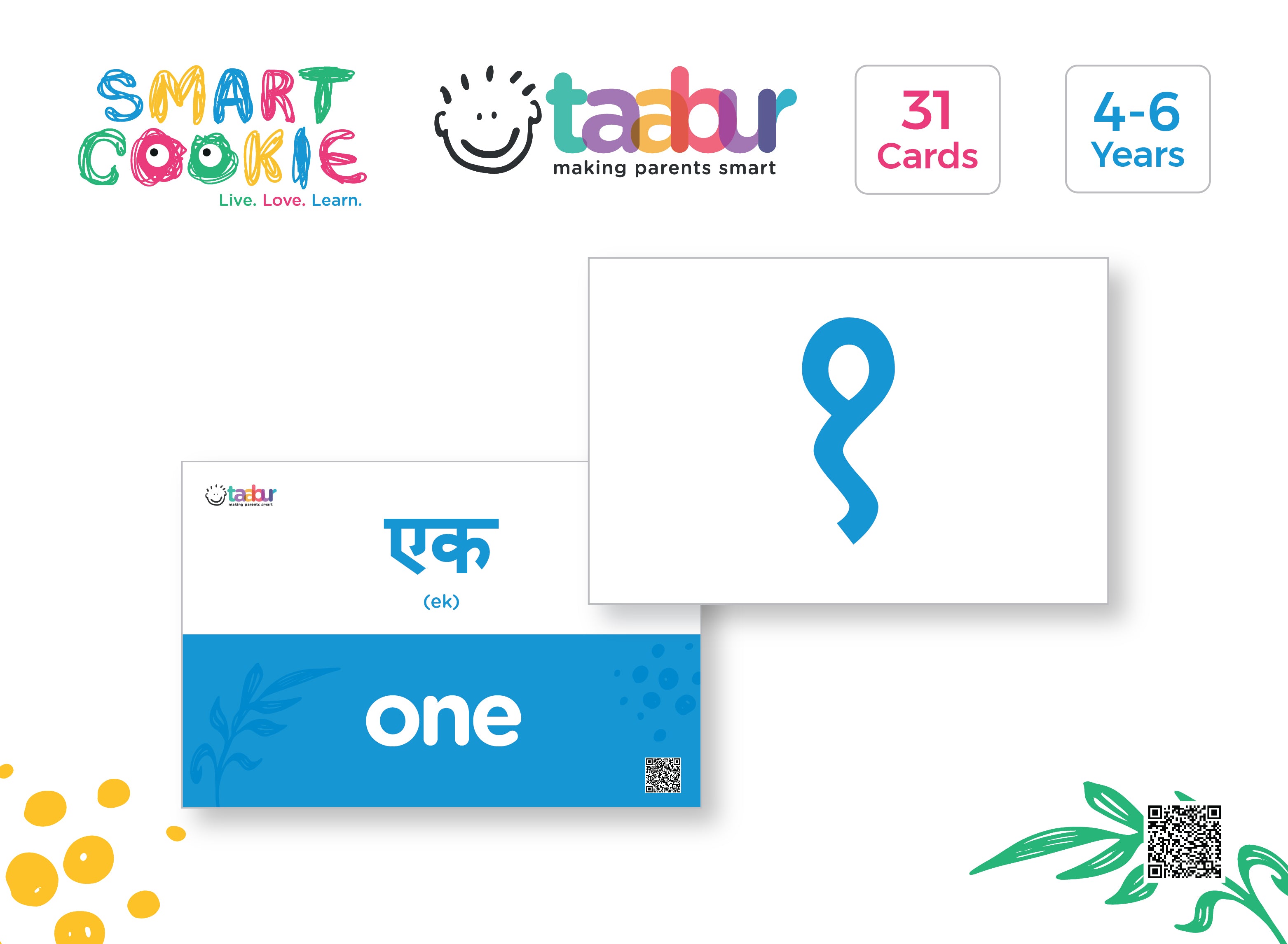 Hindi for Beginners - 4 Sets of Interactive Flashcards - for Kids Aged 2 to 6 Years Old