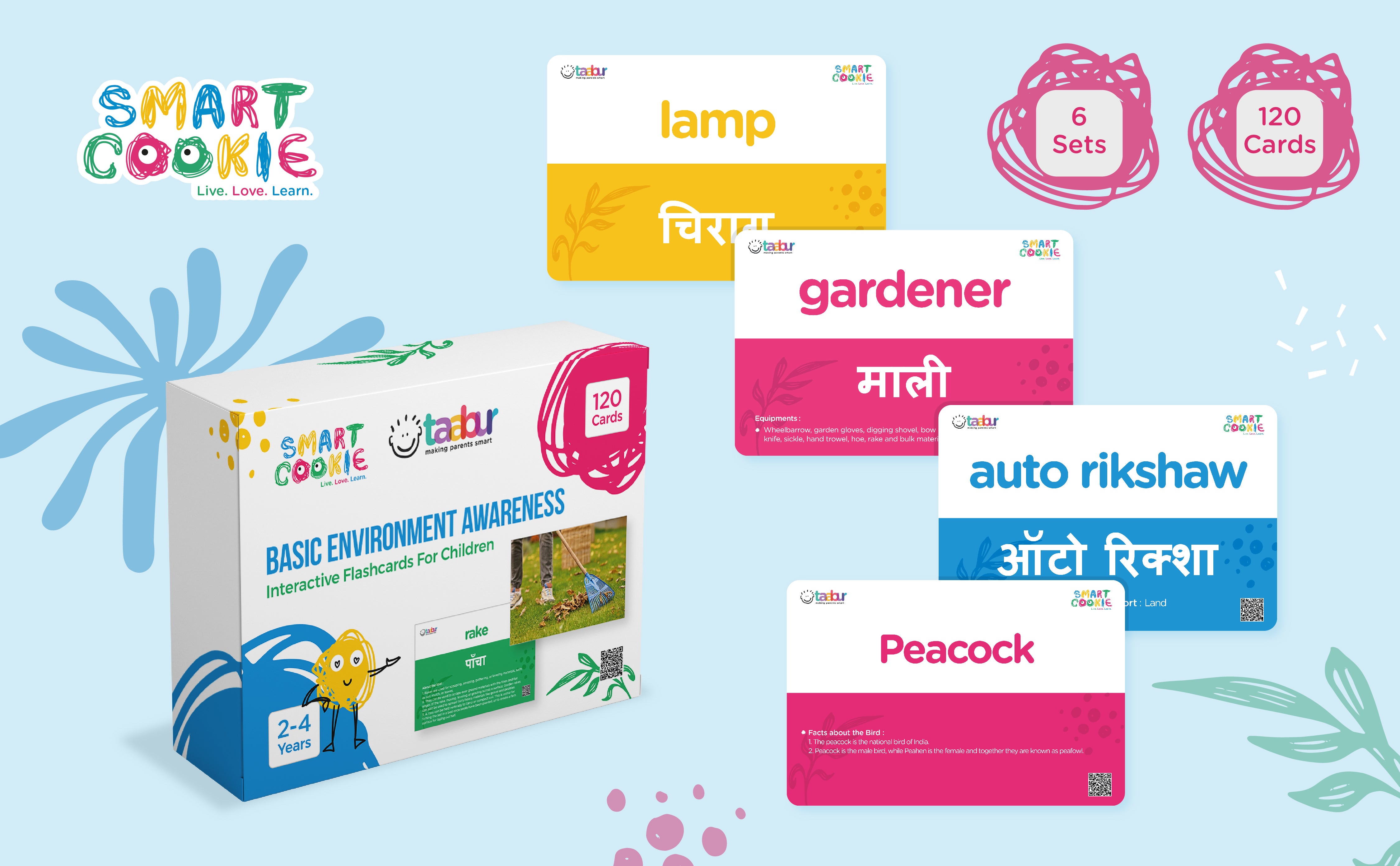 Basic Environment Awareness - 6 Sets of Interactive Flashcards - for Kids Aged 2 to 4 Years Old
