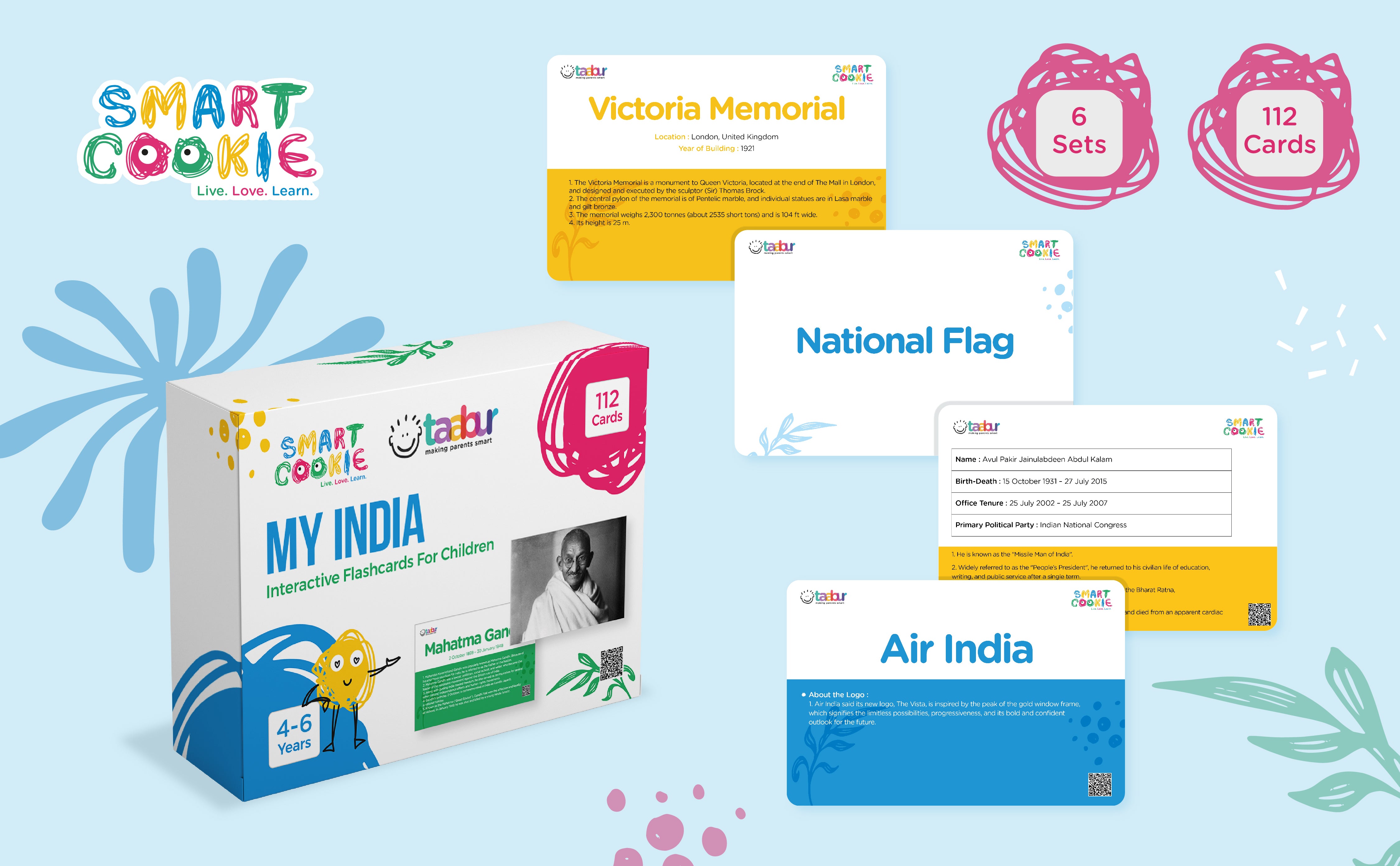 My India – 6 Sets of Interactive Flashcards - for Kids Aged 4 to 6 Years Old