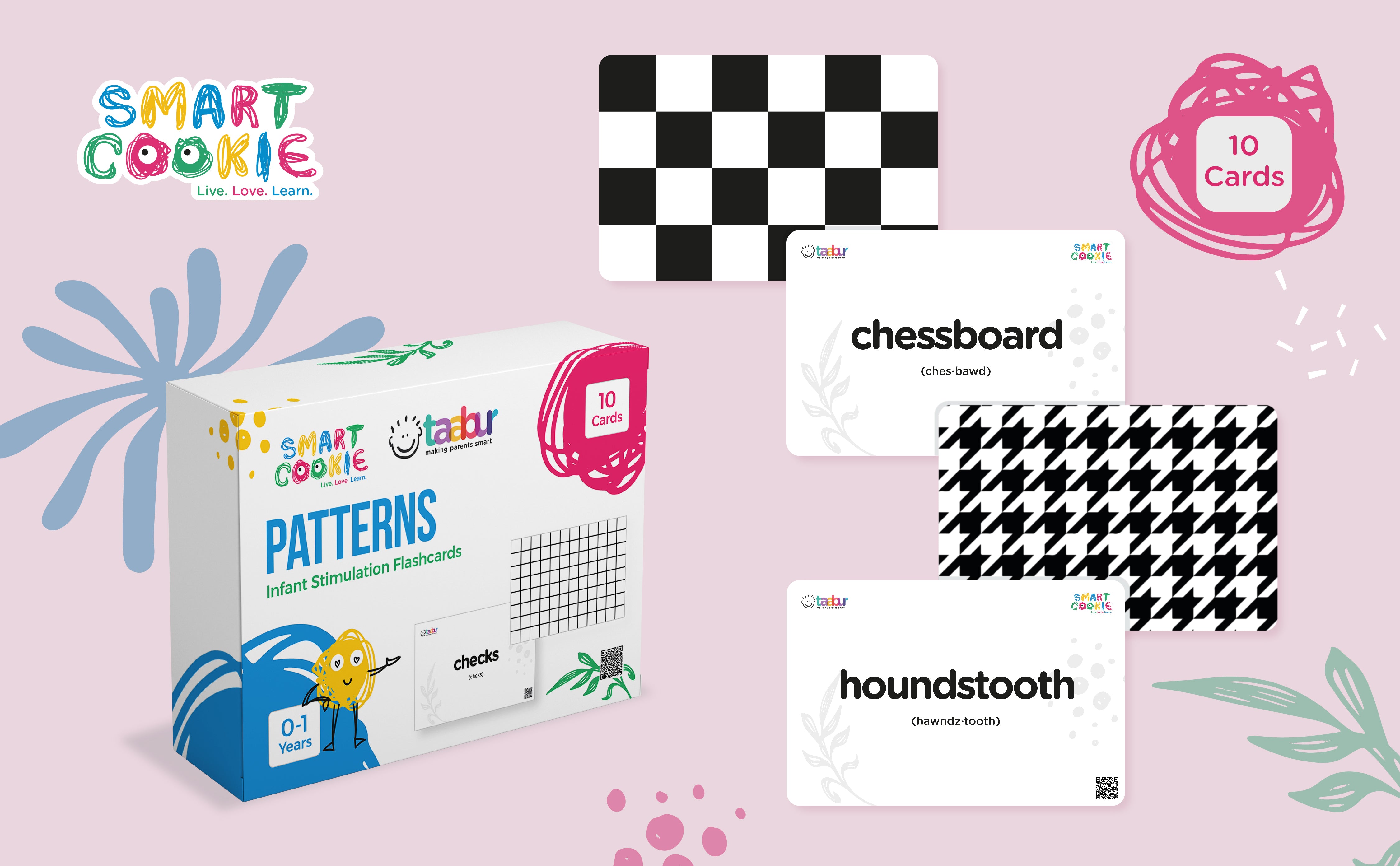 Patterns - Infant Stimulation Flashcards (Black & White) (10 Cards) - for Kids Aged 0 to 1 Years Old