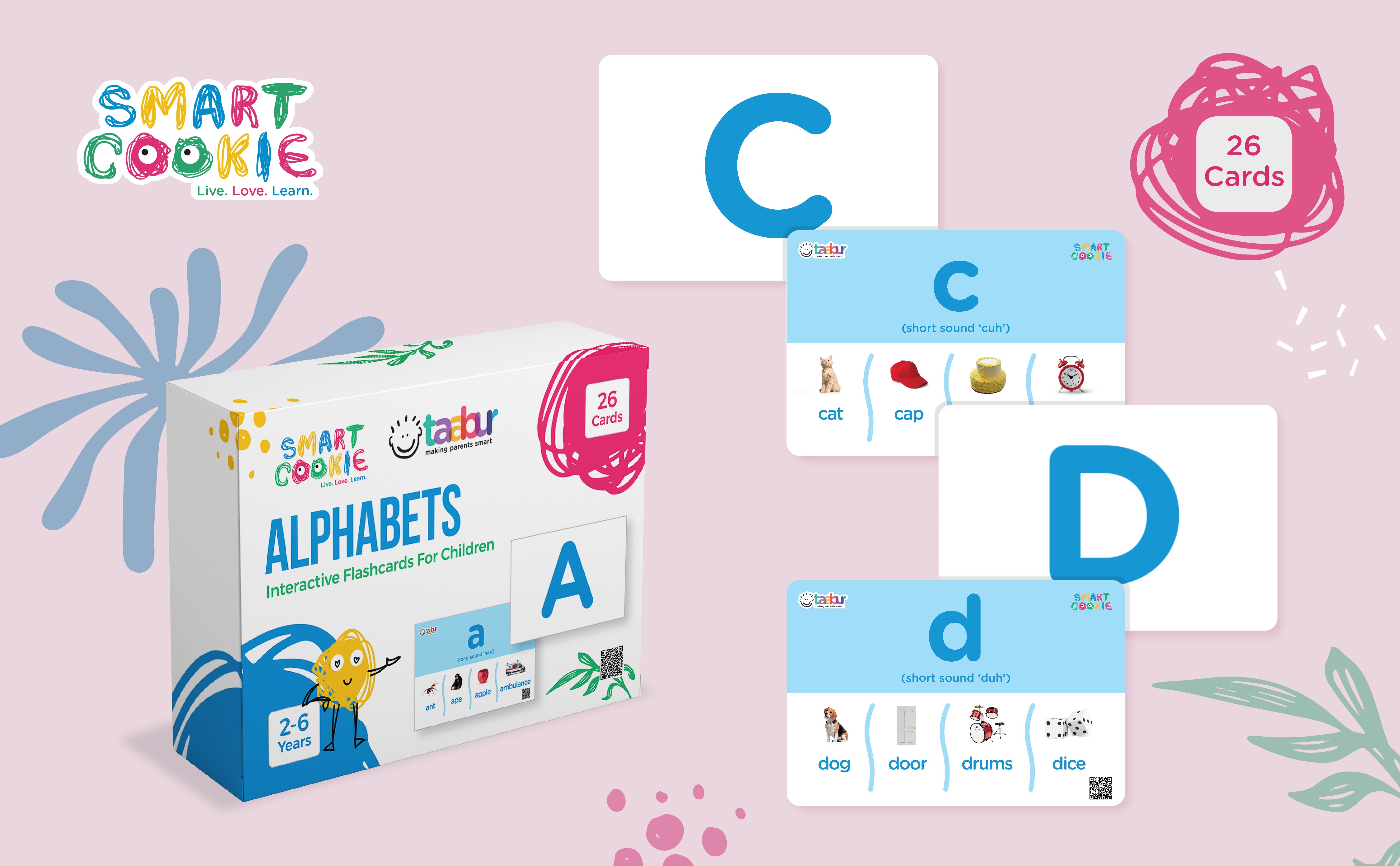 English Alphabets - Interactive Flashcards for Children (26 Cards) - for Kids Aged 2 to 4 Years Old