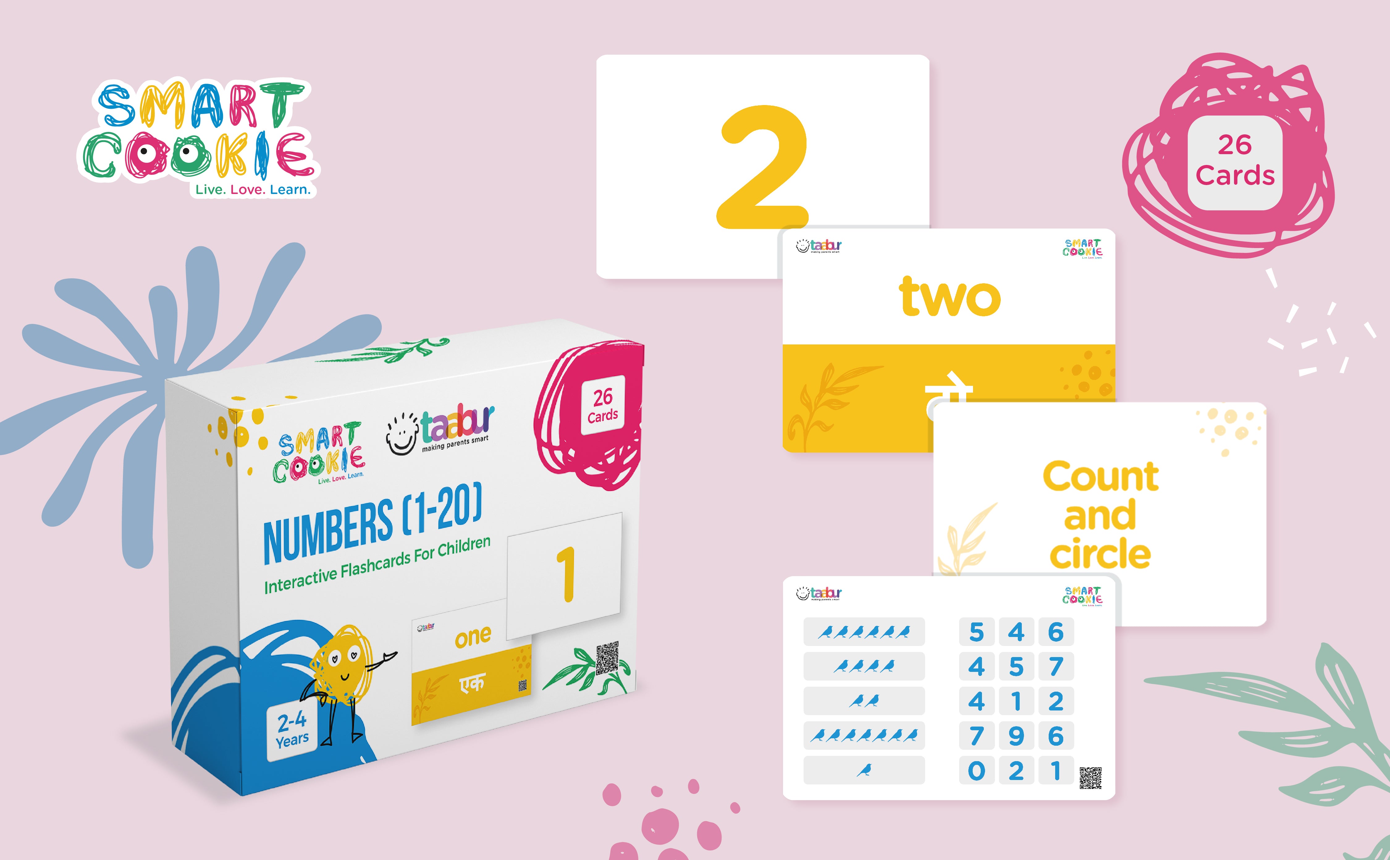 Numbers + Bonus Exercise Cards - Interactive Flashcards for Children (26 Cards) - for Kids Aged 2 to 4 Years Old