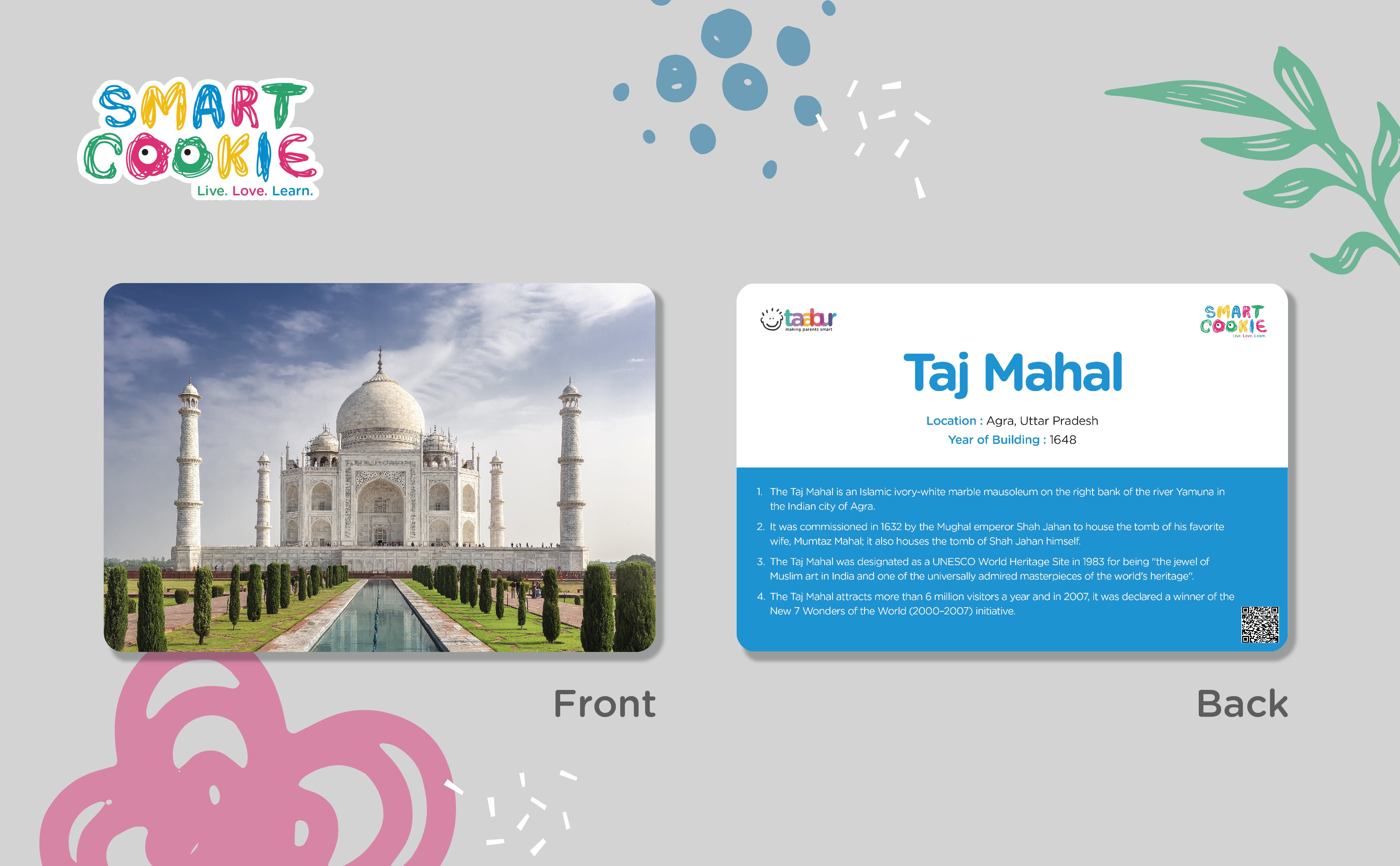 Monuments of India - Interactive Flashcards for Children (26 Cards) - for Kids Aged 2 to 4 Years Old