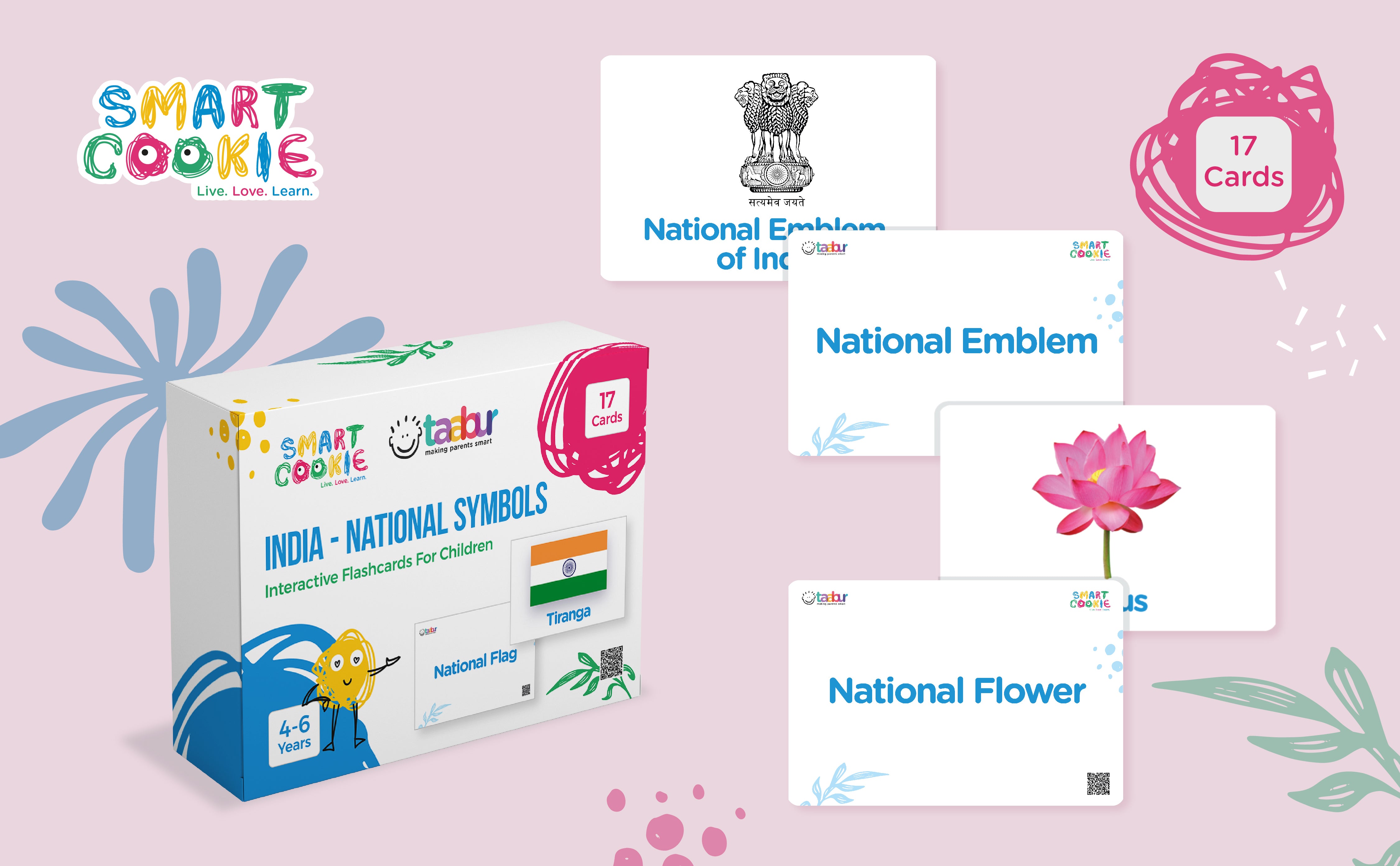 National Symbols - Interactive Flash Cards for Children (17 Cards) - for Kids Aged 4 to 6 Years Old