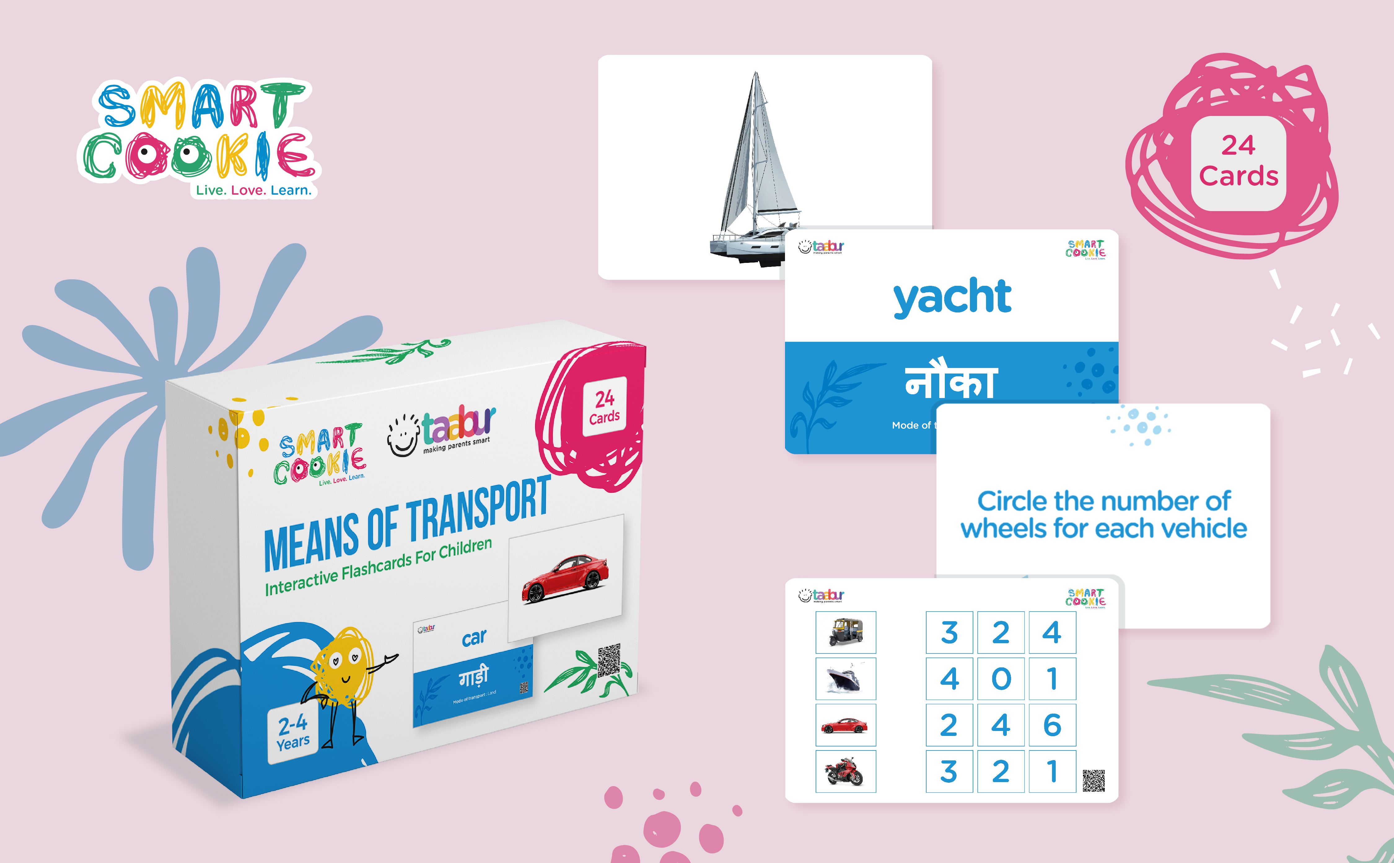 Means of Transport - Interactive Flash Cards for Children (24 Cards) - for Kids Aged 2 to 4 Years Old